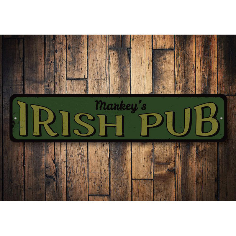 Plaque en aluminium irlandaise sur mesure, H 6 po x l 24 po x P 0,06 po