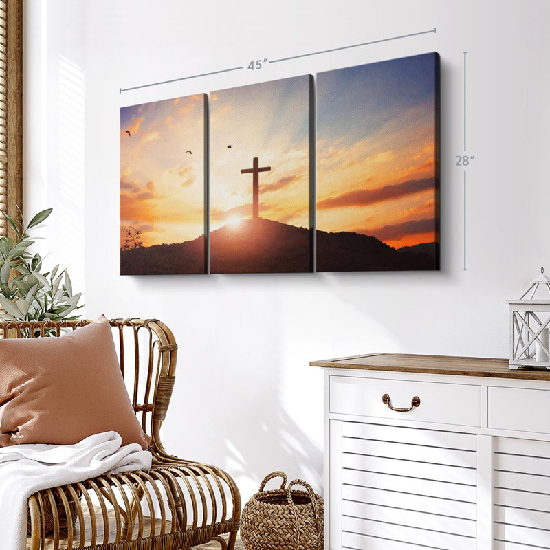" Sunset Cross " Print, 28" H x 45" W x 1.25" D