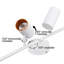 Spots DEL sur rail 4 lampes 36 W, IRC 90, antiéblouissement, dimmables, directionnels, blanc chaud 3000 K