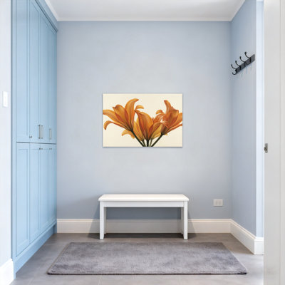 Plants & Flowers Orange Lilies On Cream Background Art Print