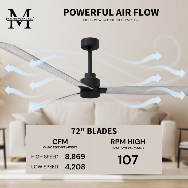 Alessandra Outdoor Downrod Ceiling Fan, Barn Wood Tone, Matte Black