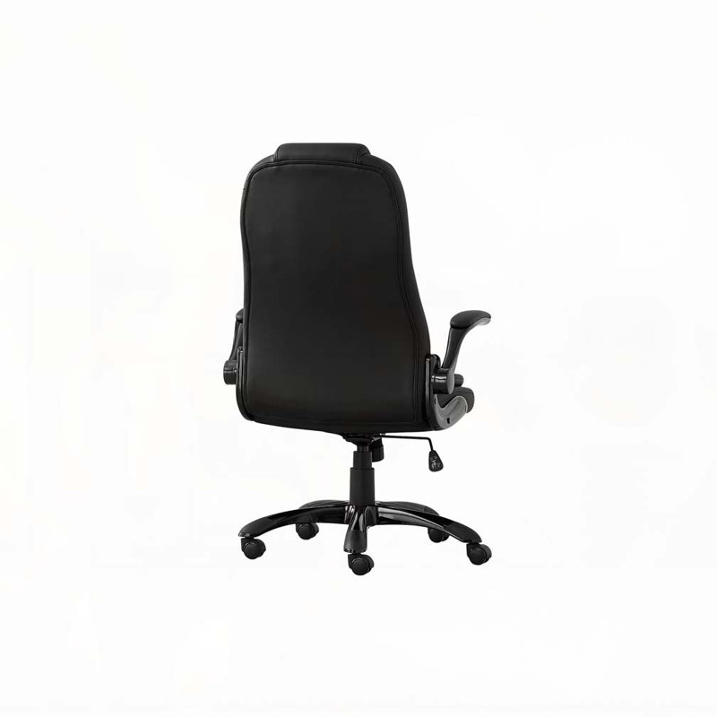 Office Chair,Adjustable Height,Swivel,Ergonomic,Armrests,Computer Desk,Work,Black Leather Look,Black Metal,Contemporary,