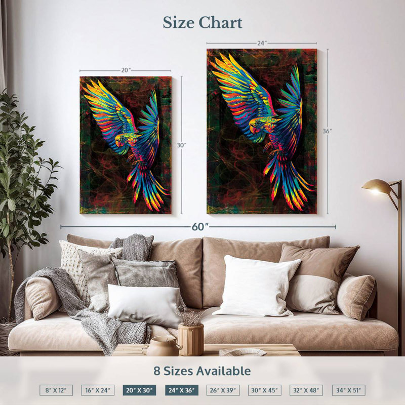 Brampt Colorful Amazon Parrot, 36" H x 24" W