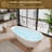 Freestanding Bathtubs 67 inch – Matte White Modern Freestanding Soaking Tub