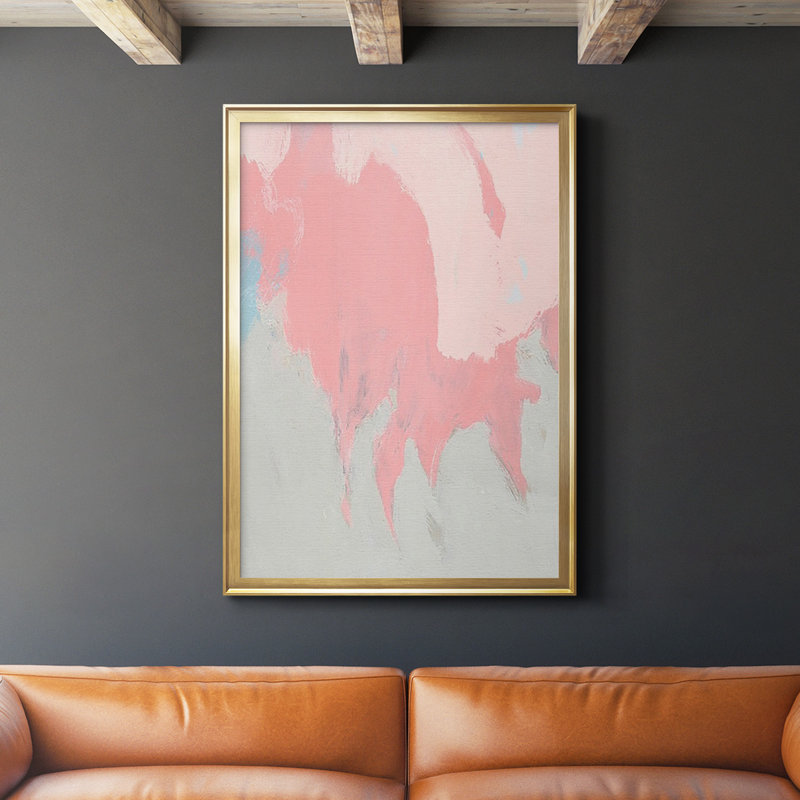 «Blush Abstract II», reproduction d'un seul cadre, Encadrement doré, H 42,5 po x l 30,5 po x P 1 po