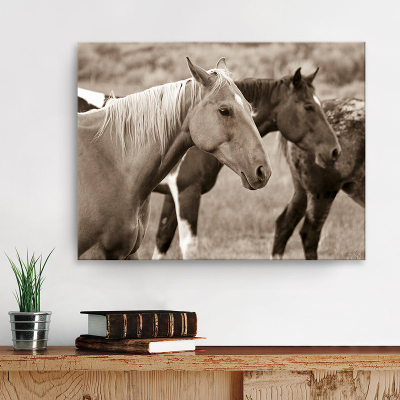 " Horses " by Bartlett Hayes, 16" H x 20" W x 1.5" D