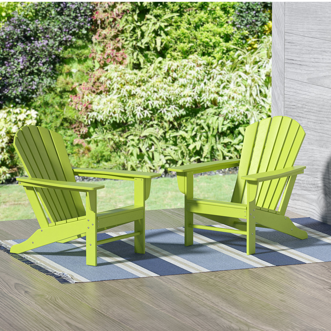 Moneta Foldable Outdoor Adirondack Set (Set of 2) Rosecliff Heights 