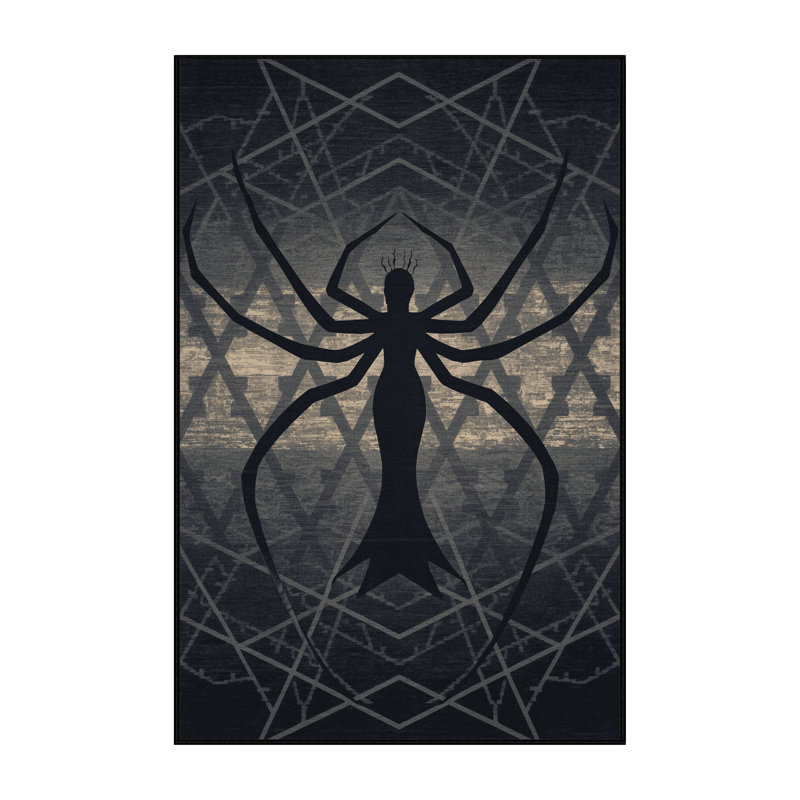 Tapis gris moelleux moelleux Redner Spider Grandmother, 7 x 10