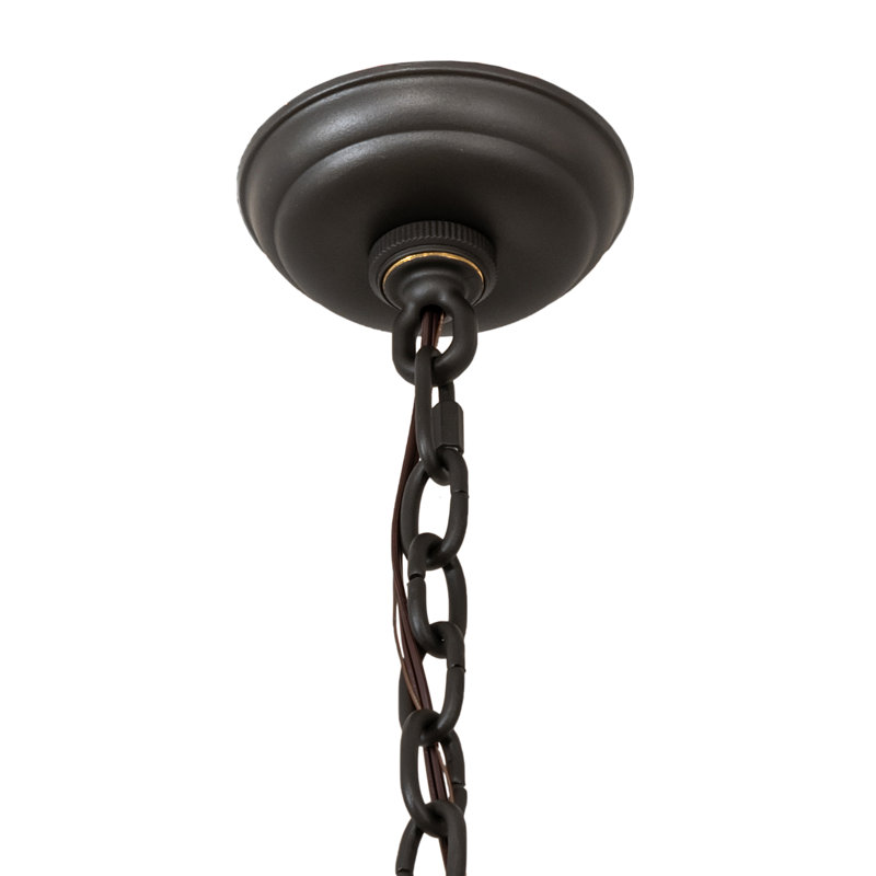 Black Geometric Metal Candle Chandelier with Chain
