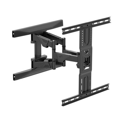 Support mural pour téléviseur ELG à mouvement complet, ultraplat (5,5 cm), extension de 50 cm, pivotant et inclinable, compatible avec les écrans de 40 à 86 pouces (jusqu'à 45 kg), VESA 100x100 à 600x400 mm, préassemblé, acier, noir