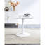 Table de salle à manger 5 pièces, table à piédestal Mid-Century avec pieds en métal, table de loisirs blanche, conception simple à assembler, café à nettoyage rapide, facile à assembler et à nettoyer
