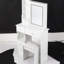 Petite coiffeuse 29,2 po avec tiroir à gauche, tabouret rembourré, miroir à DEL tricolore à commande tactile, grande capacité, convient aux petits, style américain, coiffeuse avec tiroir, commode