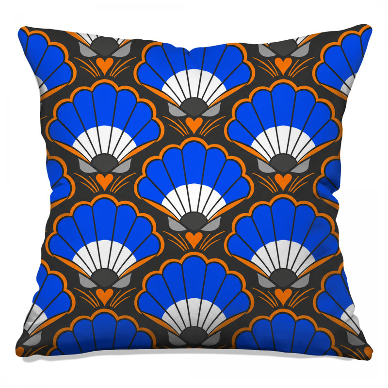 Coussins décoratifs bleus et orange, 18 x 18 inches