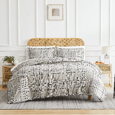 Ensemble d'édredon surdimensionné en duvet à motif écossais de la collection Vilano par Southshore Fine Linens