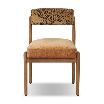Chaise d'appoint rembourrée en cuir véritable Kalista