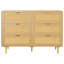 Commode 6 tiroirs en rotin avec pieds