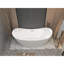 Baignoire de trempage autoportante en acrylique blanc lustré de 67 pouces, de forme ovale, de trop-plein et de bonde escamotable, intérieur spacieux, près du plafond, convenant à différents styles de baignoire, autoportante, ovale, centrale