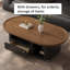 Table basse mobile en bois avec poulie-704021699