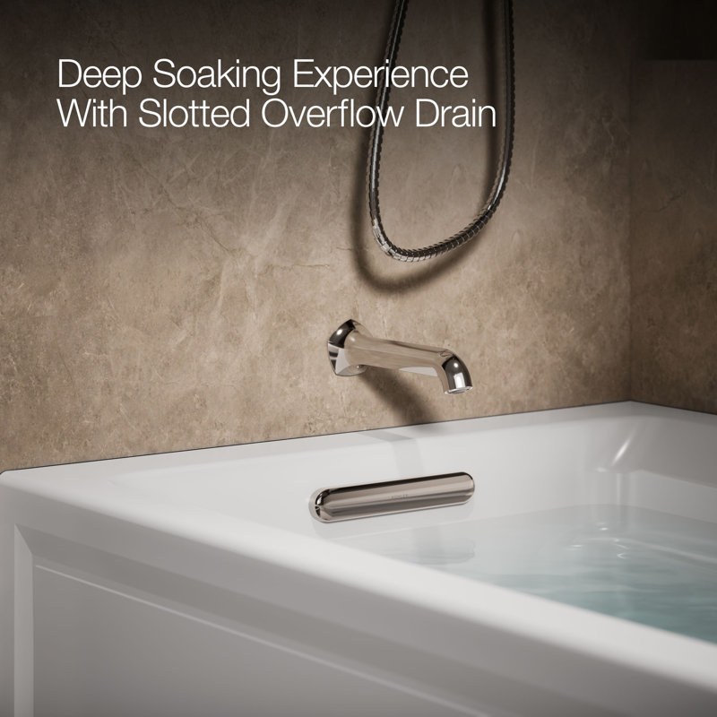 Archer® Alcove 72" x 36" Whirpool Bathtub, Left, White