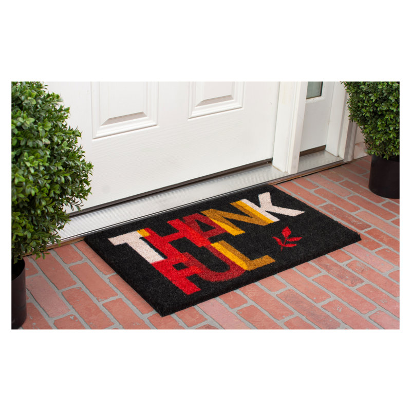 Tapis de porte extérieur antidérapant 29 po x 17 po Thankful