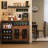 Sideboard and Buffet Cabinet with Mesh Door,Rustic Brown