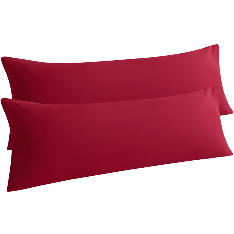 2PC Hypoallergenic Microfiber body pillowcase, Wine Red