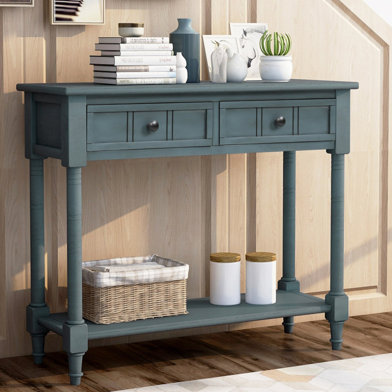 Console en bois massif 36 po Nedlands, Bleu marine