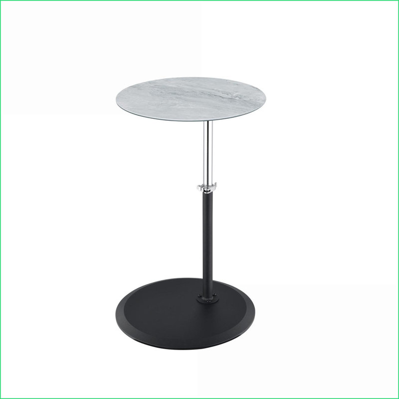 Table basse texturée en marbre gris avec hauteur réglable de 16 à 26 po, compacte Conception à fixation facile