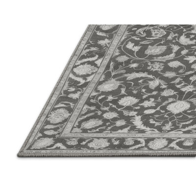 Machine Washable Tabriz Gray Area Rug