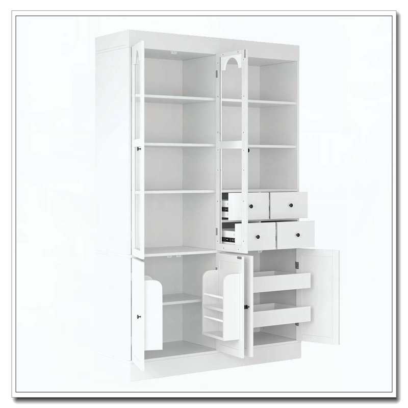 Grand garde-manger autoportant Buffet Hutch, Blanc