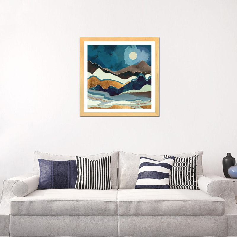 «Autumn Hills», reproduction d'impression, Toile avec cadre en bois beige, Blanc, H 24 po x l 24 po x p 1 po