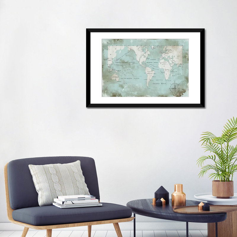 « ocean blue », impression sur toile, H 24 po x l 32 po x P 1 po, Papier d'art encadré noir, Blanc