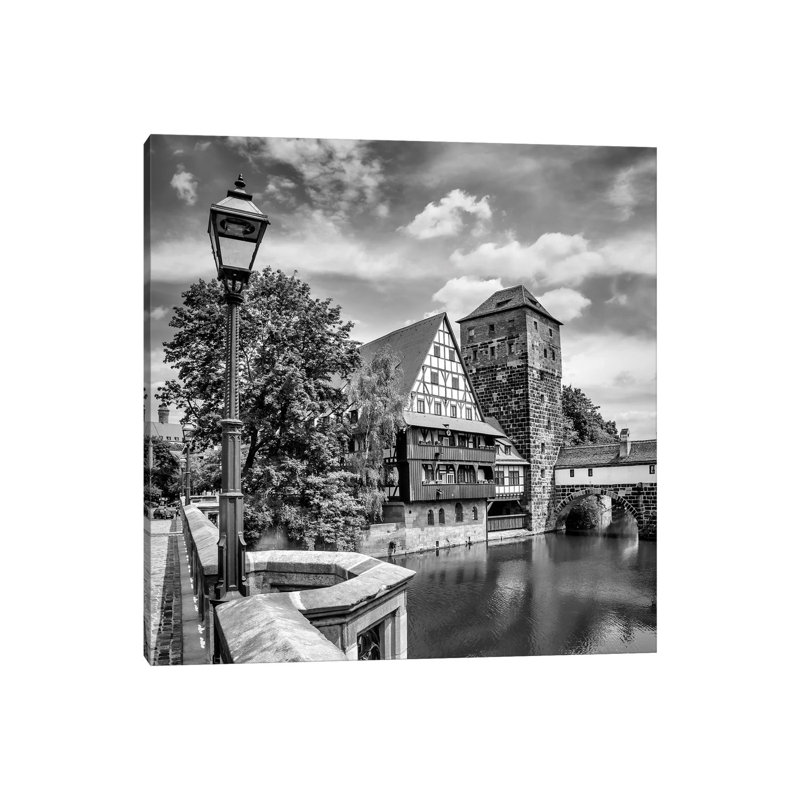 Nuremberg View From Max Bridge To Hangman'S Bridge by Melanie Viola - Wrapped Canvas Print