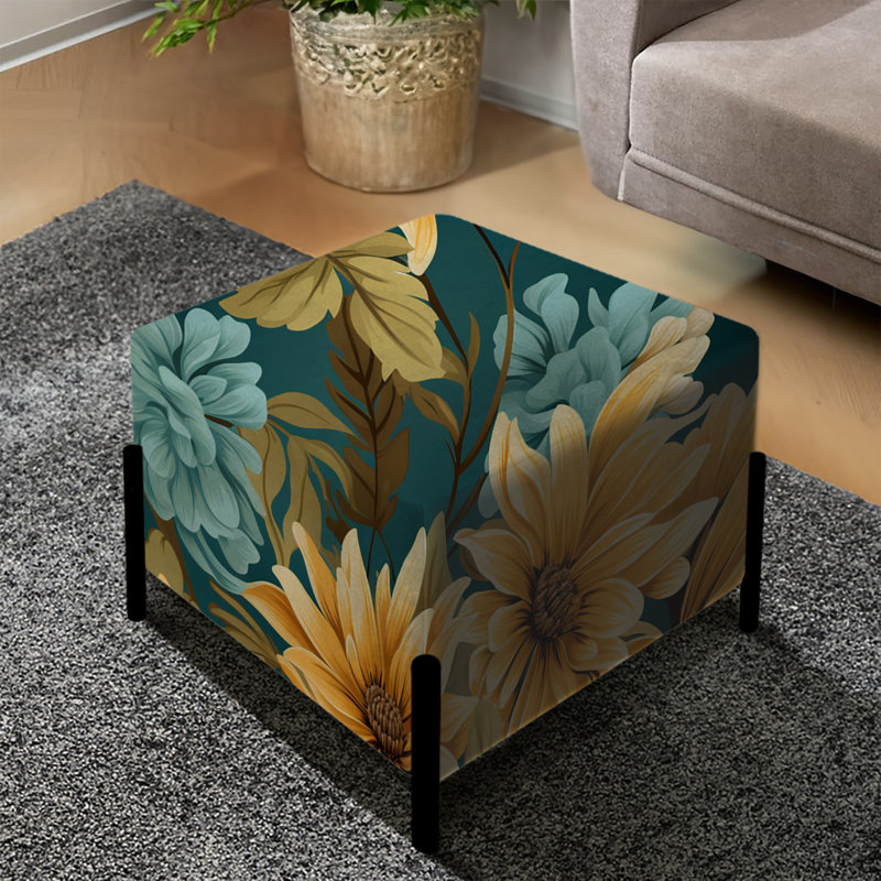 Sunflower Shores - motif tropical I - repose-pieds carré tropical
