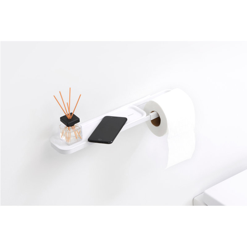 Brabantia Mindset Toilet Roll Holder With Shelf, White