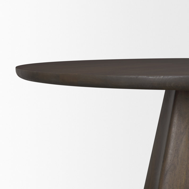 Jovani 48" Solid Light Brown Mango Wood Round Dining Table, 30"H x 60"L x 60"W, Dark Brown