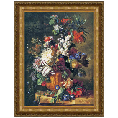 Bouquet of Flowers in an Urn, 1724 by Jan van Huysum Framed Painting Print