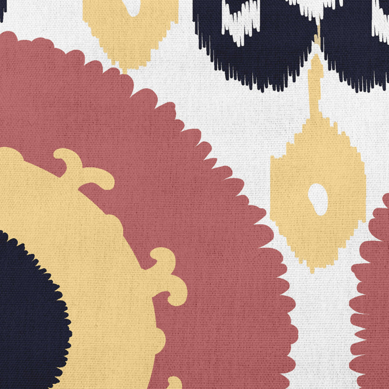 Housse et insert de coussin d'extérieur Boho, Jaune