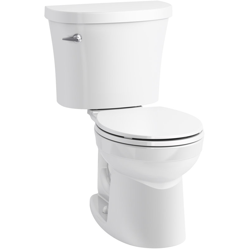 Kingston 1.28 GPF Water Efficient Round Two-Piece toilet (Seat Not Included), Left-Hand