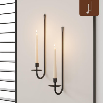 Metal Wall-Mounted Candle Holder Stand (2-Pack)