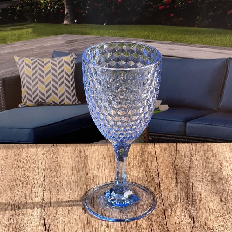 Ensemble de 4 verres à vin en diamant taillés en diamant (12 oz), ensemble de verres à vin en acrylique sans BPA, verres à vin rouges incassables, verres à vin blancs