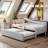 UnaFlora Convertible Twin L-Shaped Upholstered Daybed with Pop-Up Trundle, Twin-to-King Design-1868158921