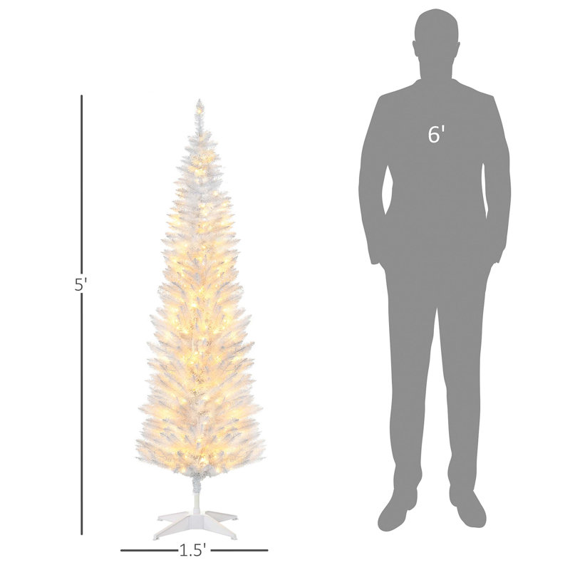 Arbre de Noël artificiel régulier (double) avec aiguilles blanches, 5'
