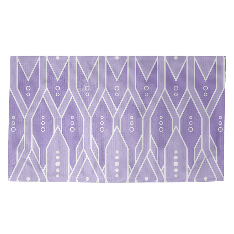 Tapis de zone mauve motif treillis Mcguigan, Rectangle 2 pi x 3 pi