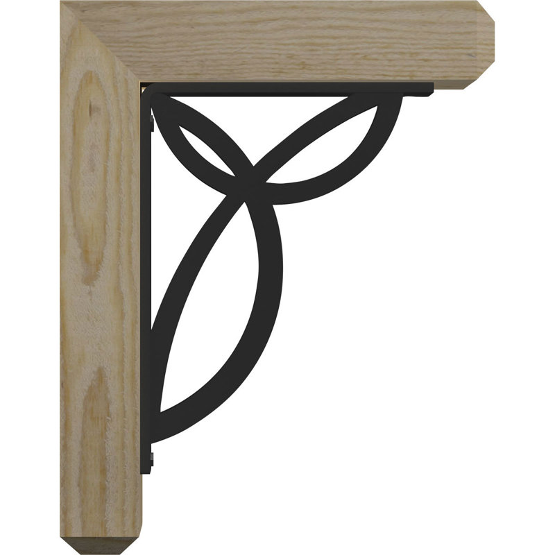 Support triple à motif de crochets 4 po Versailles, H 14 po x P 11 1/2 po, Sapin de Douglas de l 3 1/2 po x T 2 po (lisse)