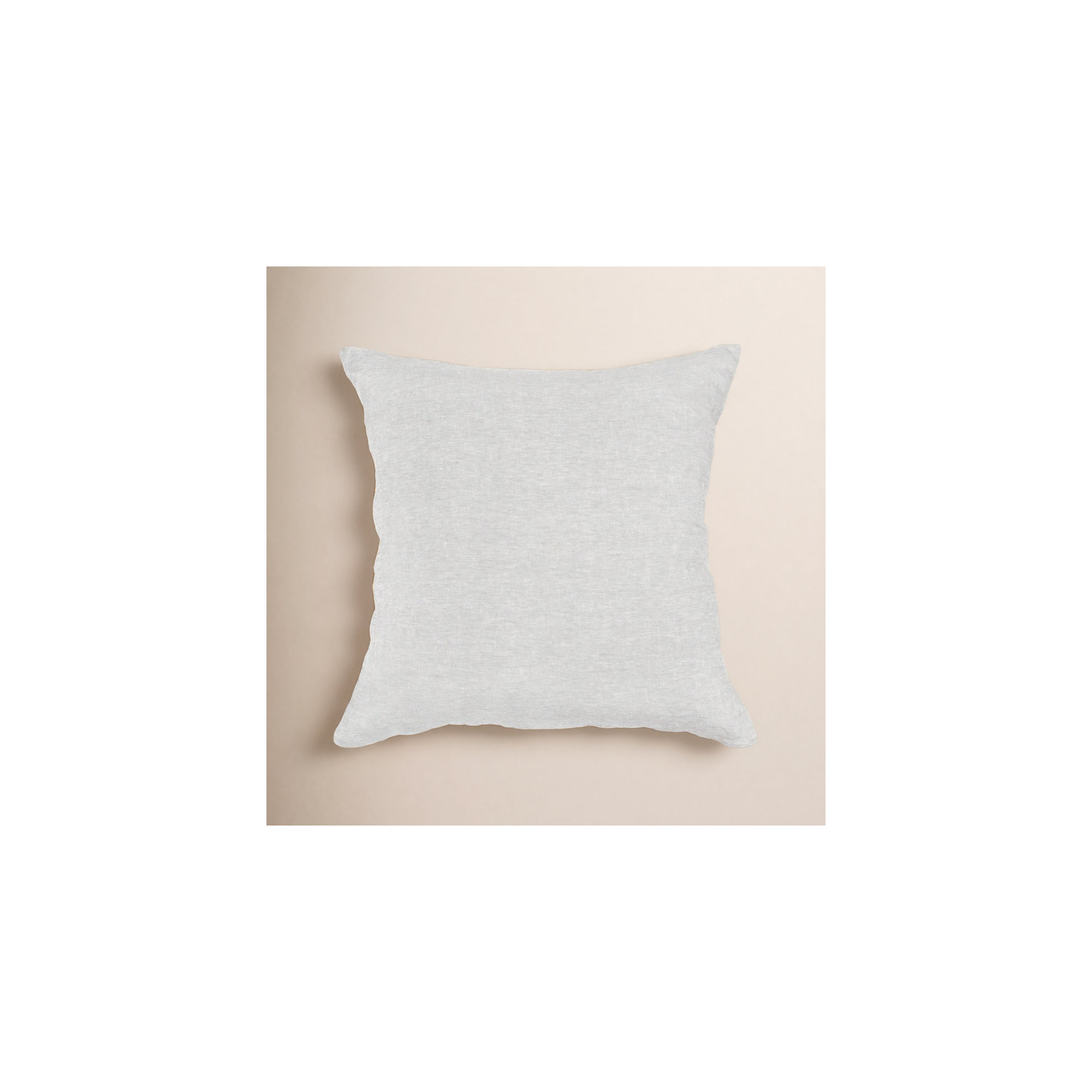 100% French Linen Pillow Sham, Pebble Heather, Square 26"