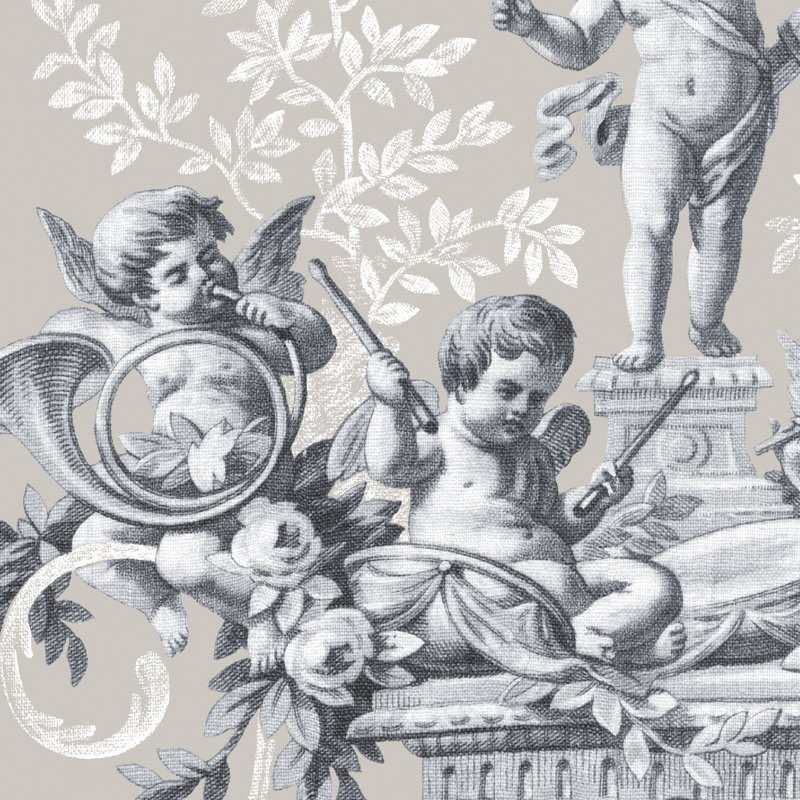 Toile Wallpaper Roll, Neutral
