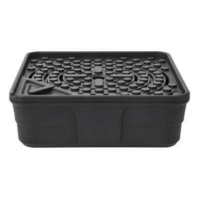 Fountain and Water Feature Basin, 30-Inch Disappearing Water Fountain Basin for Landscape and Garden, Supports Up to 500 lbs, Heavy Duty Pond Reservoir for Bubbling Rock & Garden Statues, Black