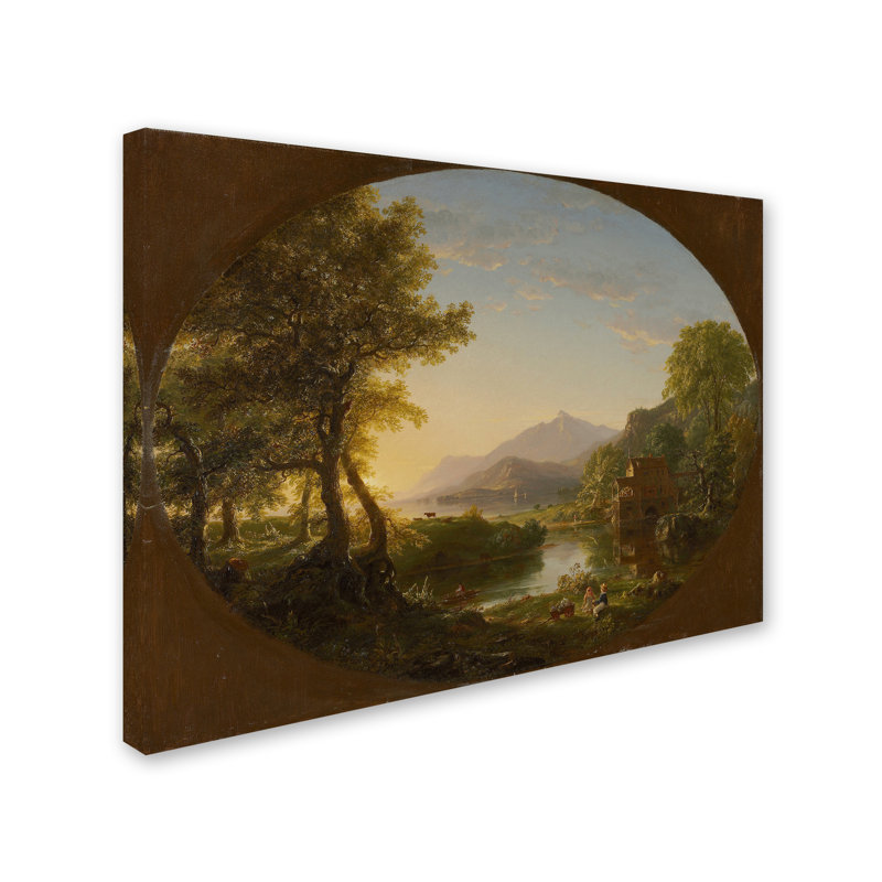 «The Mill At Sunset», reproduction sur toile tendue, H 14 po x l 19 po