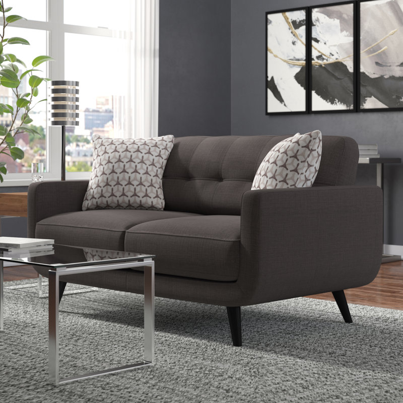 Sider Upholstered Sofa, Charcoal, 34.5" H x 60.5" W x 34.5" D